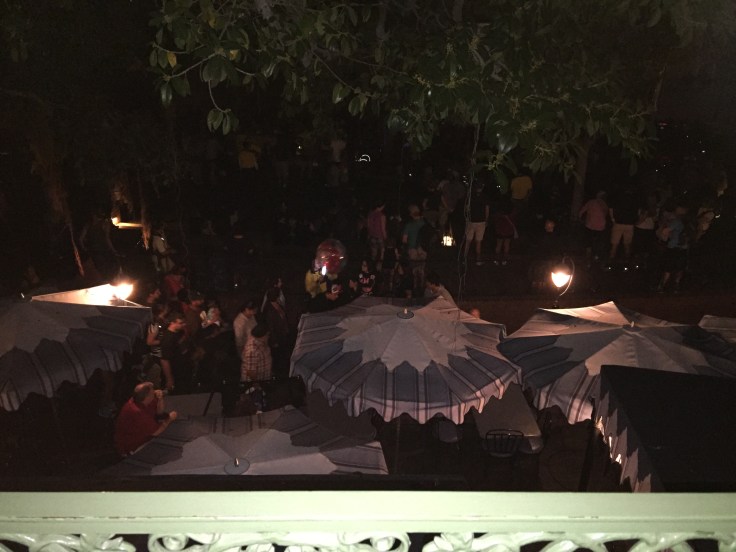 View of New Orlean's Square from the balcony.